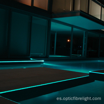 Iluminación perimetral de piscina de fibra óptica